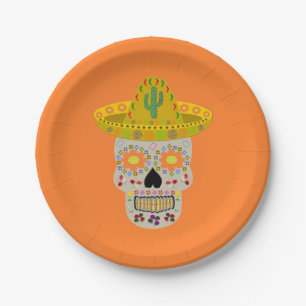 Mexican Day of the Dead Skull Paper Plates