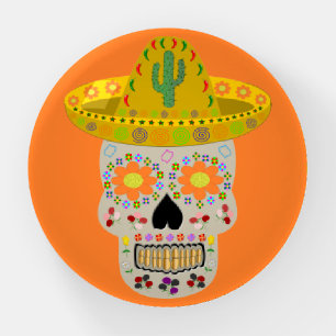 Mexican Day of the Dead Skull  Paperweight