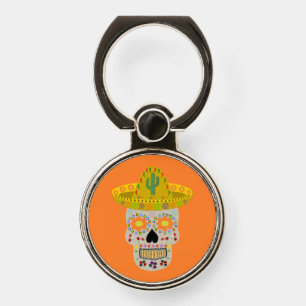 Mexican Day of the Dead Skull Phone Ring Stand