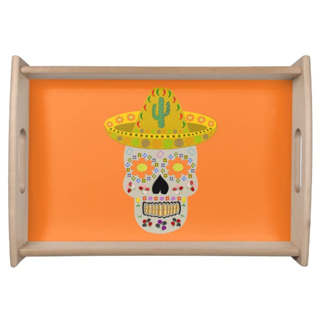 Mexican Day of the Dead Skull  Serving Tray (Front)