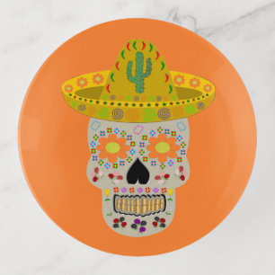 Mexican Day of the Dead Skull Trinket Tray