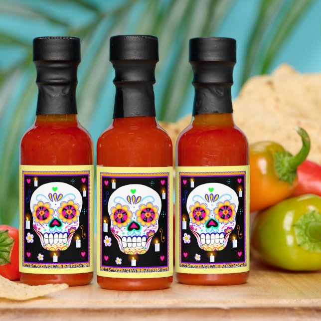 Mexican Day Of The Dead Sugar Skull  Hot Sauces (Multi)