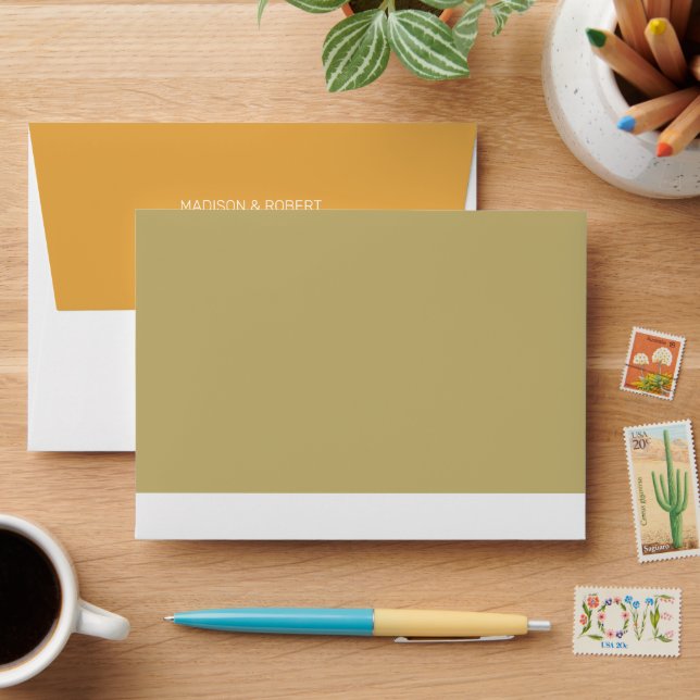 Mexican Desert Watercolor Elegant Personalized Envelope (Desk)