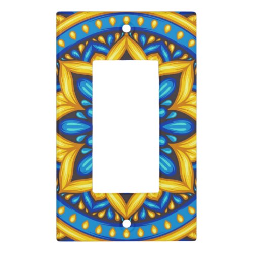 Mexican Design Blue and yellow  Light Switch Cover