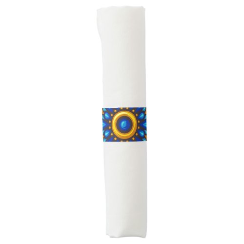 Mexican Design of Blue and Yellow  Napkin Bands