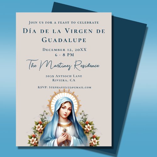 Mexican  Da de la Virgen de Guadalupe Feast Invitation