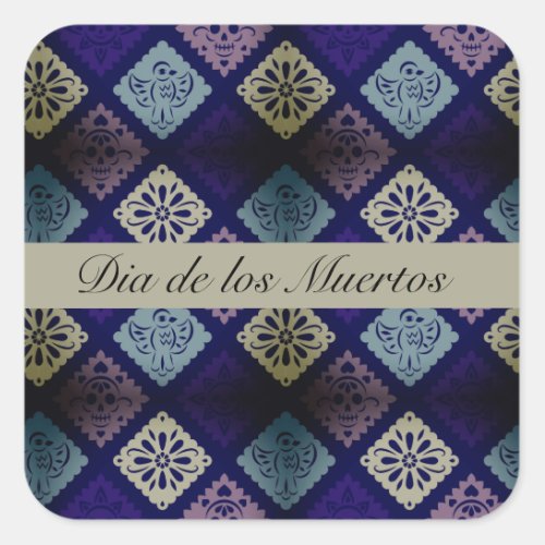 Mexican Dia de los Muertos customizable      Square Sticker