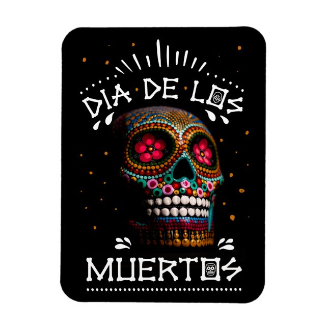 Mexican Dia of the Dead Skeleton Art Death Art Magnet (Vertical)