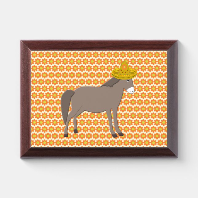 Mexican Donkey Day of the Dead Award Plaque (Horizontal)