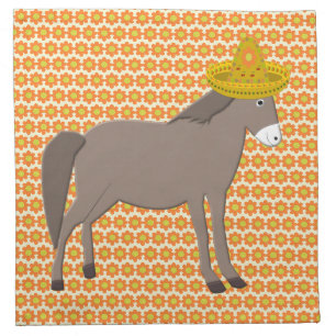 Mexican Donkey Day of the Dead Cloth Napkin