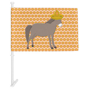 Mexican Donkey Day of the Dead Custom Car Flag