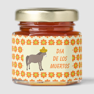 Mexican Donkey Day of the Dead Custom Honey Jar Favors