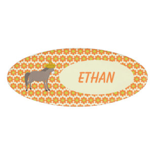 Mexican Donkey Day of the Dead Custom Name Tag