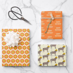 Mexican Donkey Day of the Dead Custom Wrapping Paper Sheets