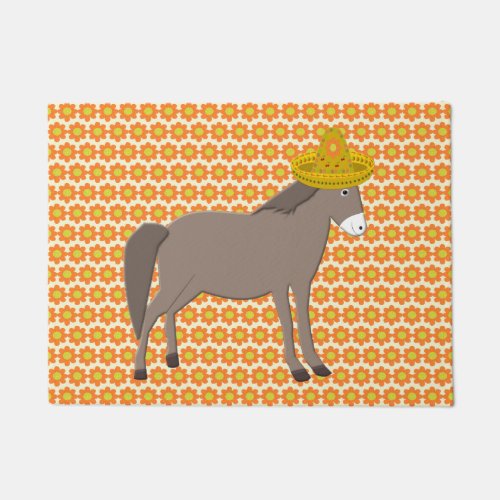 Mexican Donkey Day of the Dead Doormat