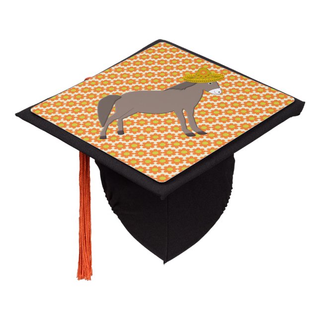 Mexican Donkey Day of the Dead Graduation Cap Topper (Angled)