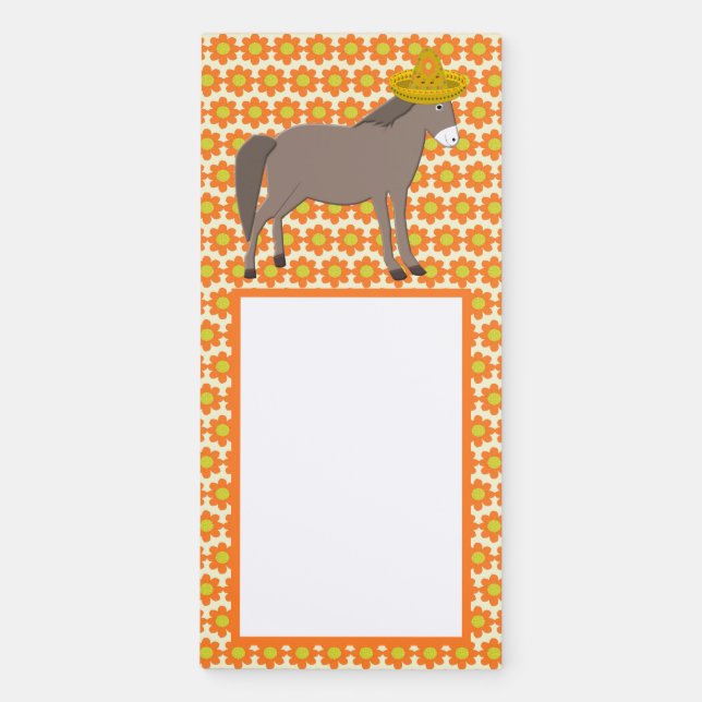 Mexican Donkey Day of the Dead Magnetic Notepad (Front)