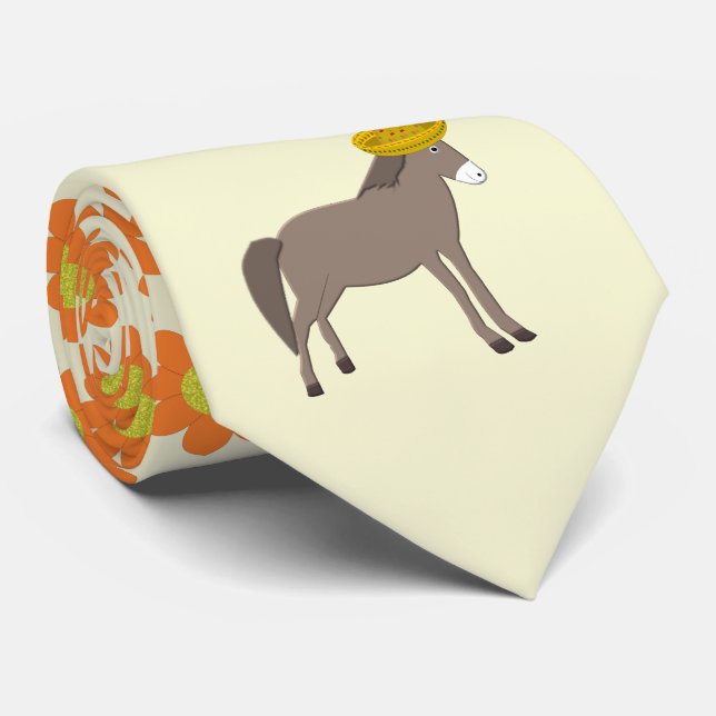 Mexican Donkey Day of the Dead Neck Tie (Rolled)