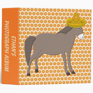 Mexican Donkey Day of the Dead Photograph Album 3 Ring Binder