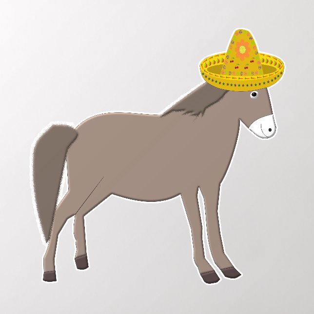 Mexican Donkey Day of the Dead Shaped Wall Decal (Insitu 2)