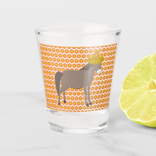 Mexican Donkey Day of the Dead Shot Glass (Front)
