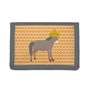 Mexican Donkey Day of the Dead Tri-fold Wallet