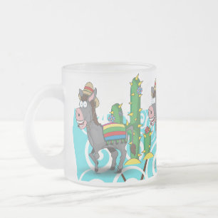 Mexican Donkey Frosted Glass Coffee Mug