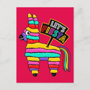 Mexican donkey piñata postcard