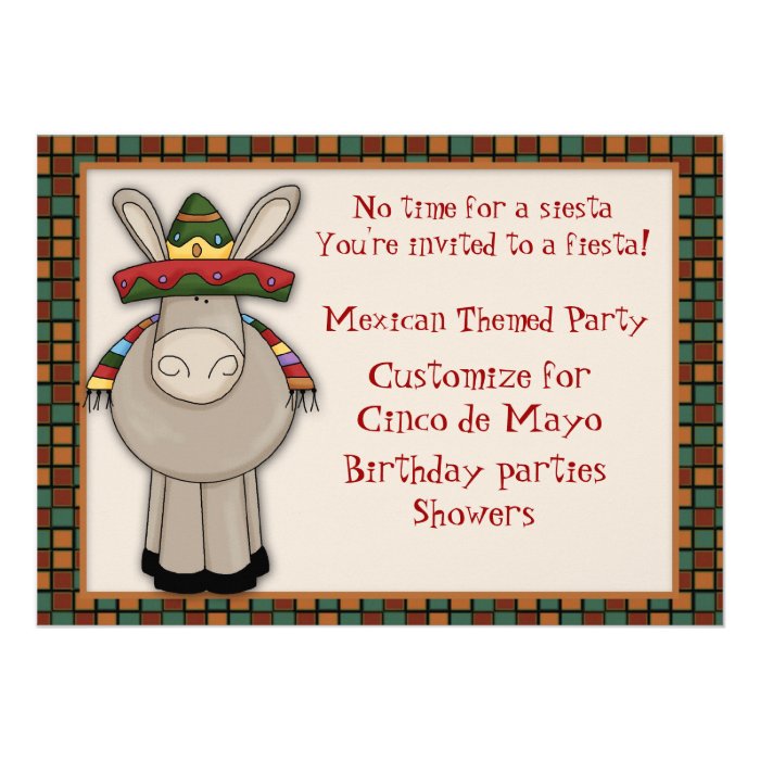 Mexican Donkey Themed Invitation