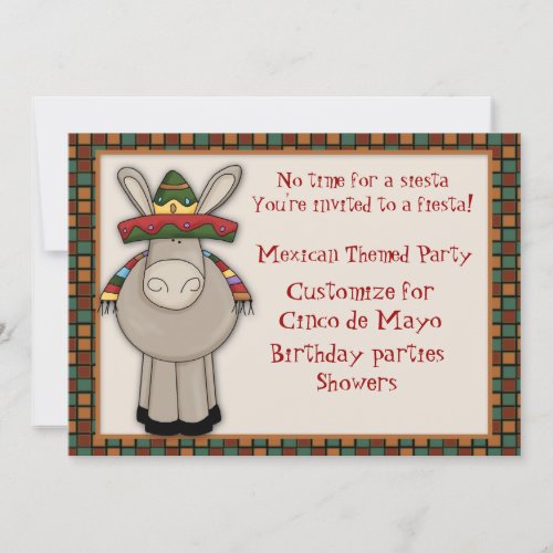 Mexican Donkey Themed Invitation