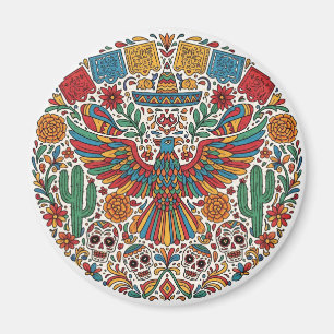 Mexican Eagle and Skulls Magnet