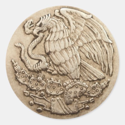 Mexican eagle classic round sticker