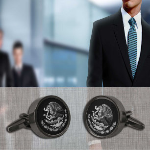 Mexican Eagle & Mexico, flag fashion / business Cufflinks
