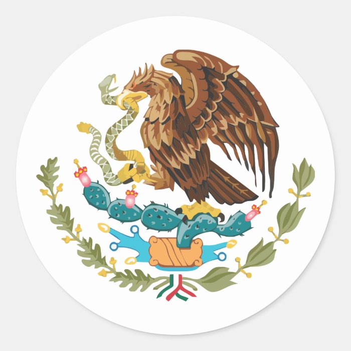 Mexican Eagle Round Sticker