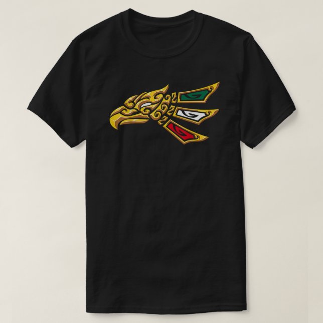 Mexican Eagle Tribal Style Hecho En Mexico  T-Shirt (Design Front)