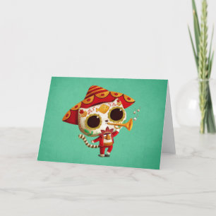 Mexican El mariachi Cute Cat Card