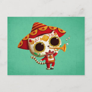 Mexican El mariachi Cute Cat Postcard