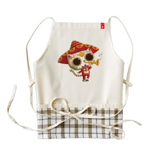 Mexican El mariachi Cute Cat Zazzle HEART Apron