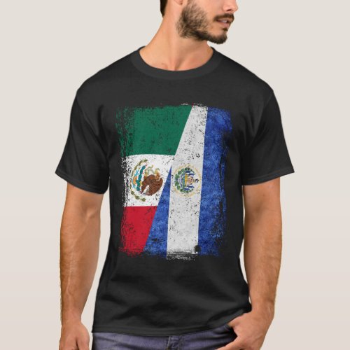 MEXICAN El Salvador Flag Half Mexican El Salvadori T_Shirt