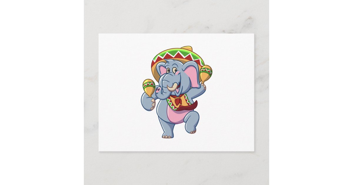 Mexican Elephant Choose Background Color Postcard