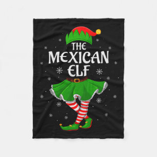 Mexican Elf Christmas Family Girls Women Elf Squad Fleece Blanket