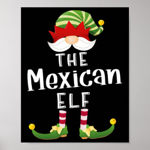 Mexican Elf Group Christmas Funny Pajama Party Poster