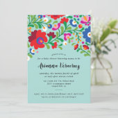 Mexican Embroidery Baby Boy Shower Invitation (Standing Front)
