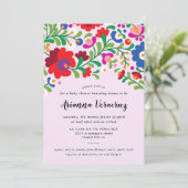 Mexican Embroidery Baby Girl Shower Invitation (Standing Front)