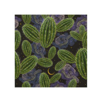 Mexican Embroidery: Cactus Night Seamless.
