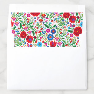 Mexican Embroidery Colorful Pattern Wedding Envelope Liner