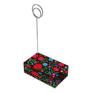 Mexican Embroidery Colorful Table Place Card Holder