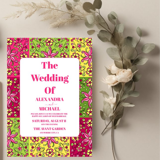 Mexican Embroidery Colorful Wedding Invitation (Creator Uploaded)