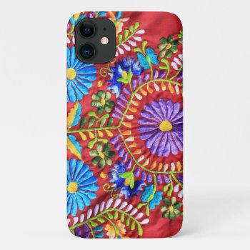 Mexican Embroidery Design Iphone 11 Case by beautyofmexico at Zazzle