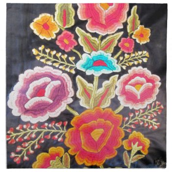 Mexican Embroidery Design Cloth Napkin by beautyofmexico at Zazzle